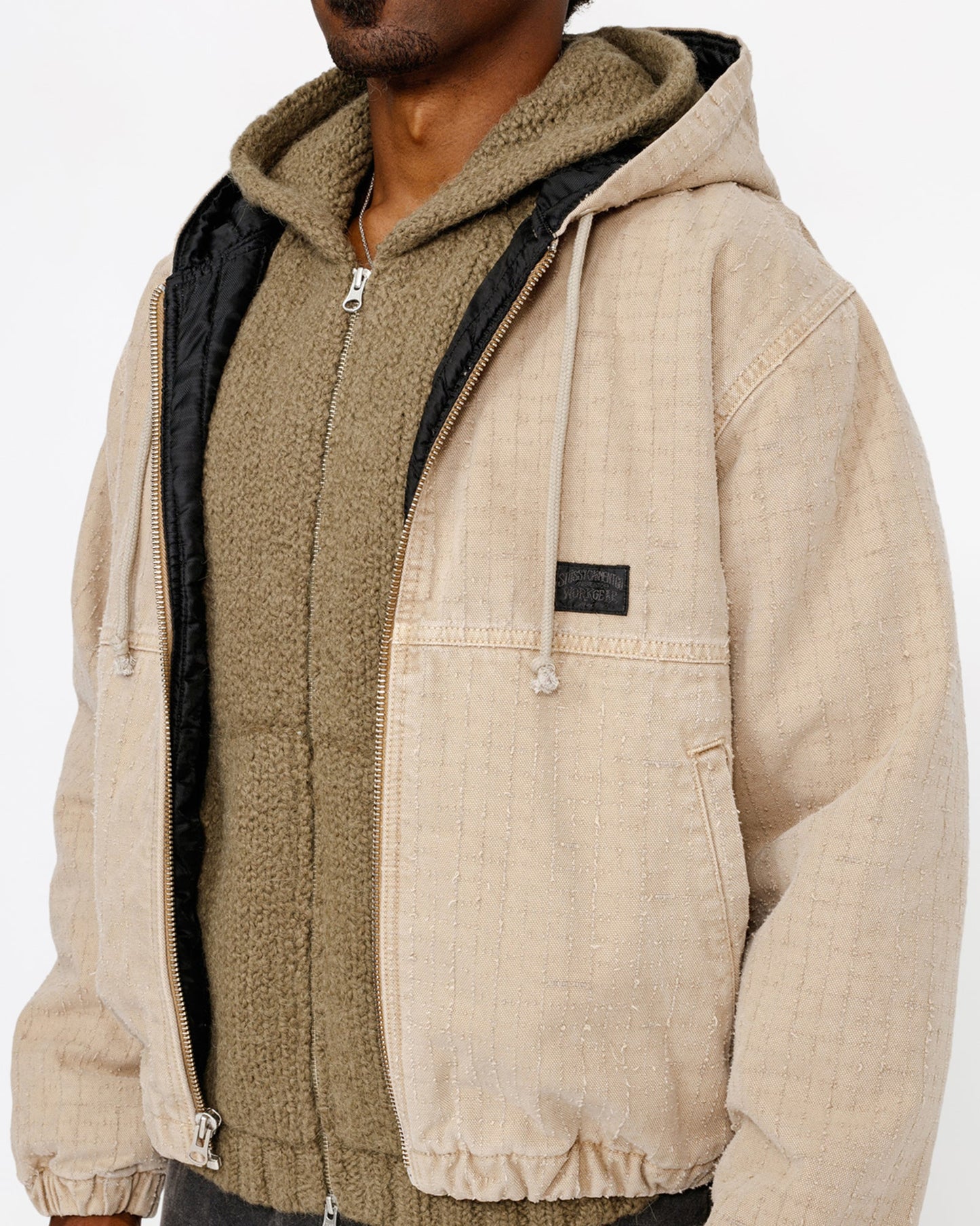 WORK JACKET CANVAS NEEDLE PUNCH