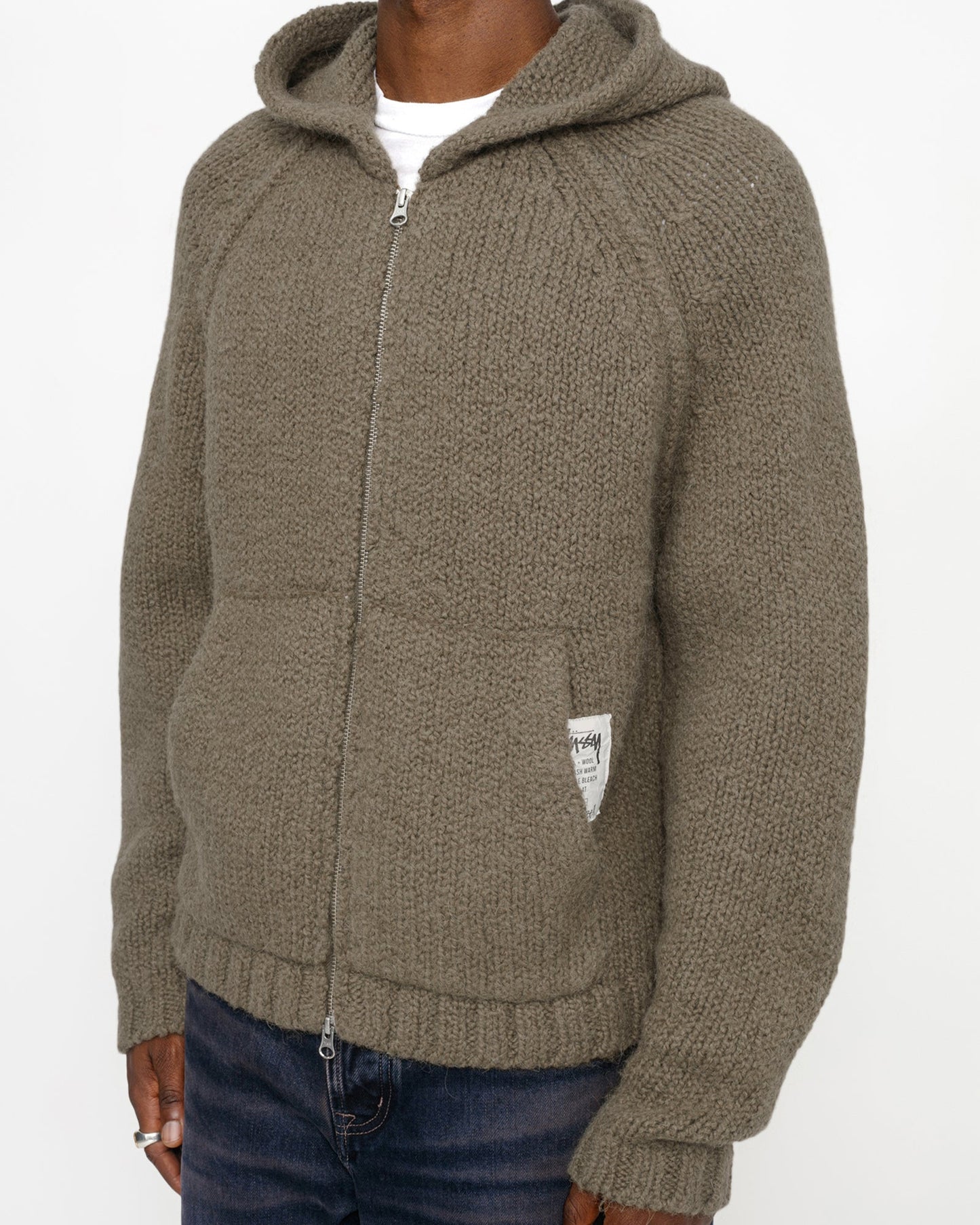 CHUNKY KNIT ZIP HOODIE