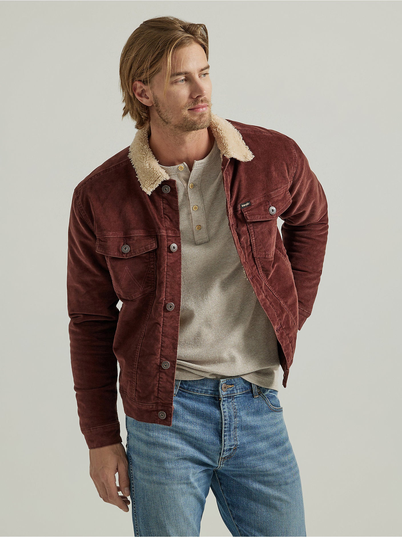 Men's Sherpa Lined Corduroy Trucker Jacket