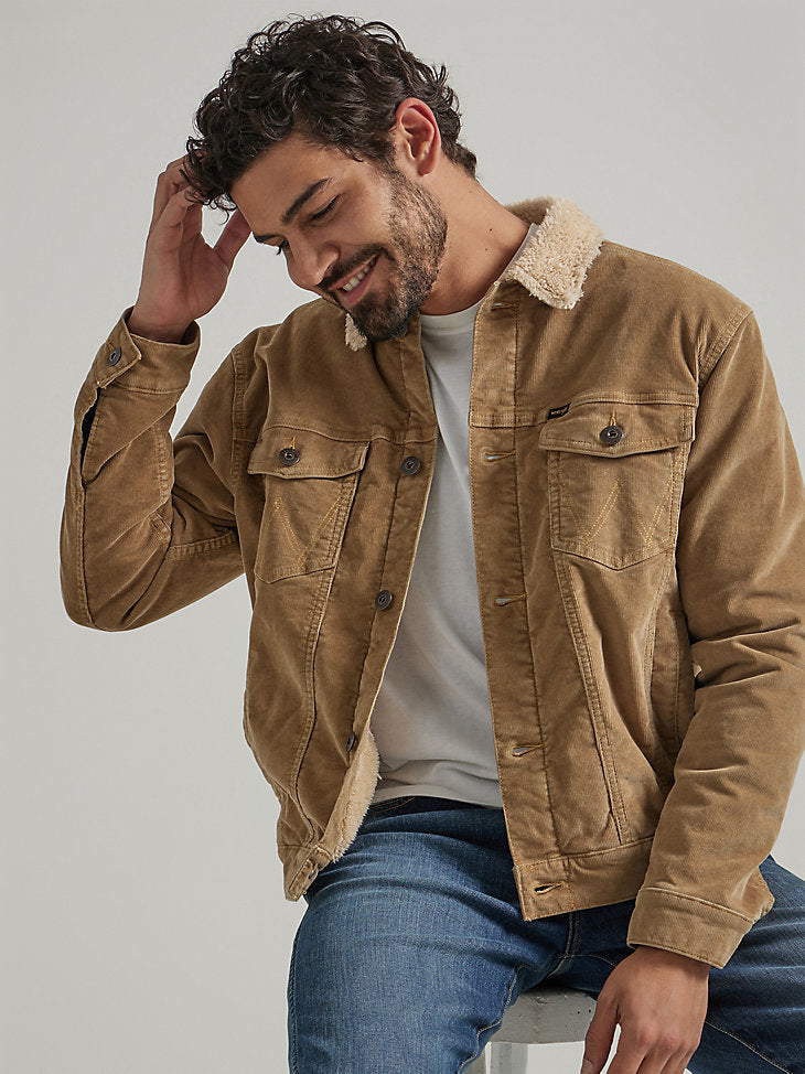 Men's Sherpa Lined Corduroy Trucker Jacket